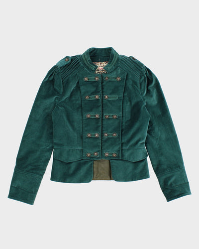Darling Turquoise Button Detailed Jacket - XS - S