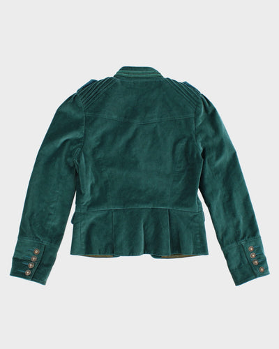 Darling Turquoise Button Detailed Jacket - XS - S