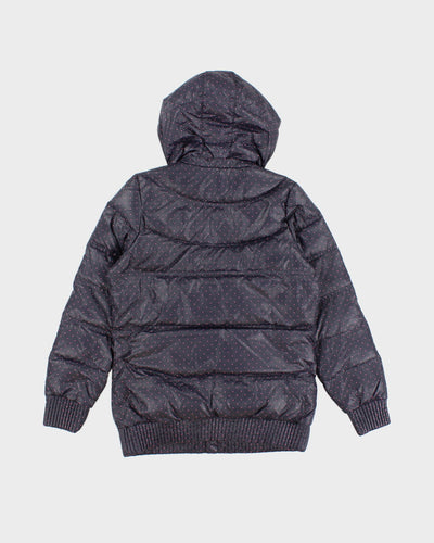 Adidas Polka Dot Duck Down Hooded Puffer Jacket - L