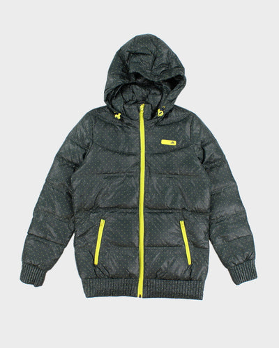 Adidas Polka Dot Duck Down Hooded Puffer Jacket - L