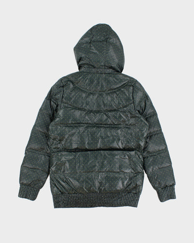 Adidas Polka Dot Duck Down Hooded Puffer Jacket - L