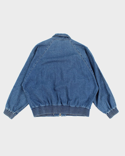 Vintage 80's Rhinestone Denim Zip Up Jacket - L