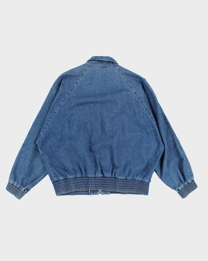 Vintage 80's Rhinestone Denim Zip Up Jacket - L