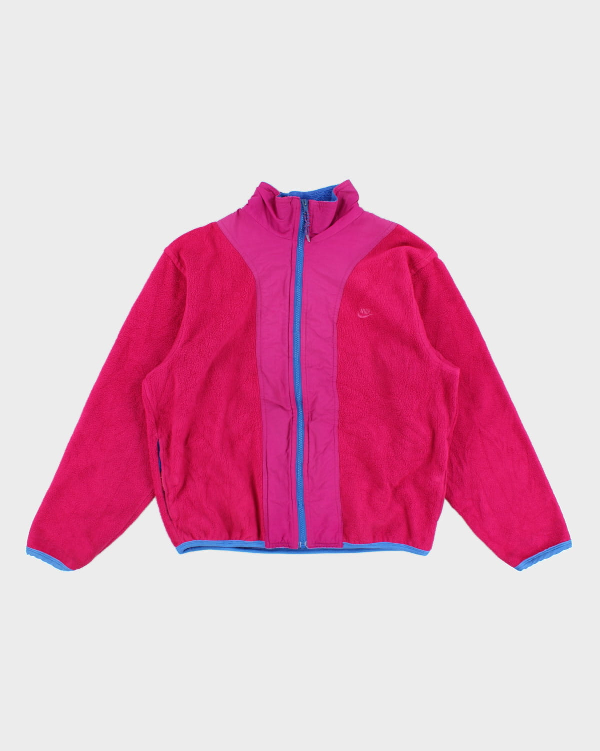 Vintage 90's Women's Magenta Nike Fleeced Zip Up - S