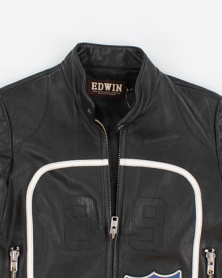 Edwin Patched Leather Jacket - S