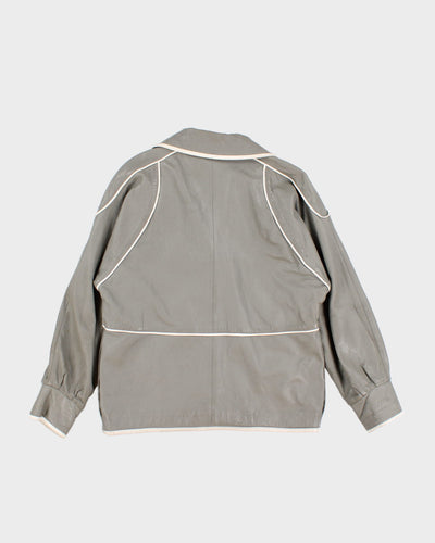 Vintage Leathers By New England Grey Leather Jacket - L