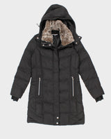Karl Lagerfeld Paris Faux Fur Hooded Puffer Jacket - XS