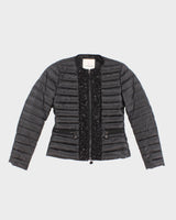 Womens Black Beaded Moncler Puffer Jacket - XS