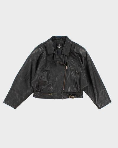 Vintage Cropped Leather Jacket - S