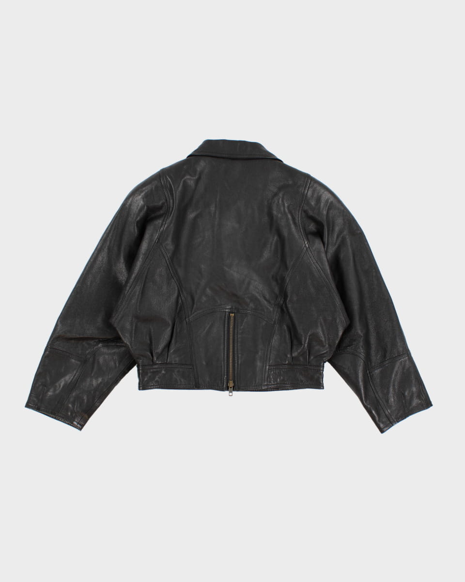 Vintage Cropped Leather Jacket - S