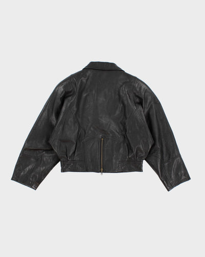 Vintage Cropped Leather Jacket - S