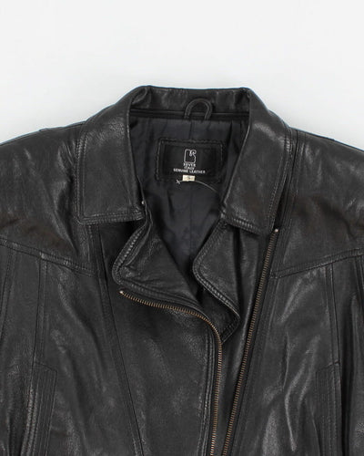Vintage Cropped Leather Jacket - S