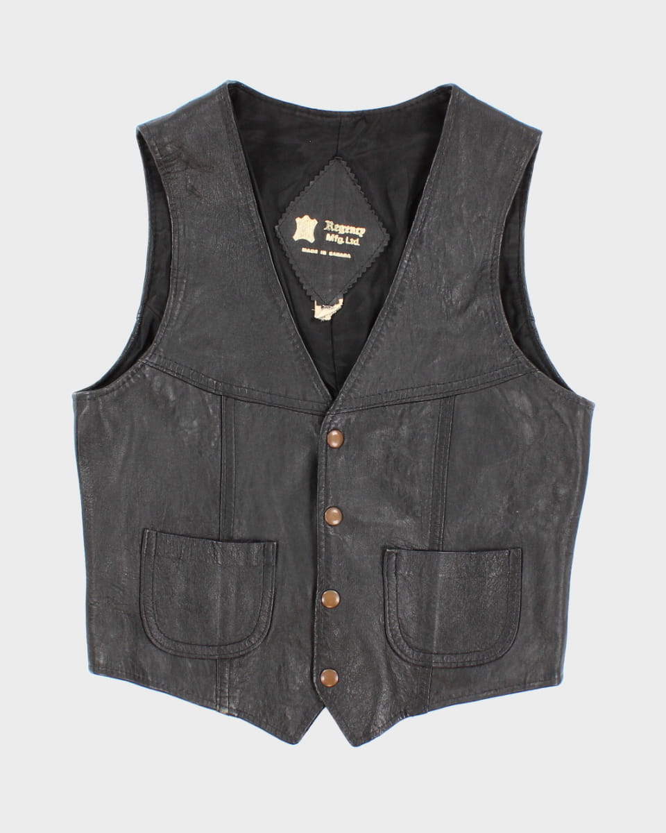 Vintage Regency Leather Waistcoat - S