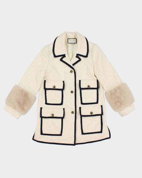 Gucci Classic Cream Jacket Coat S Rokit