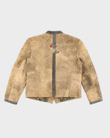 Vintage Darling Patch Embroidered Suede Jacket - L