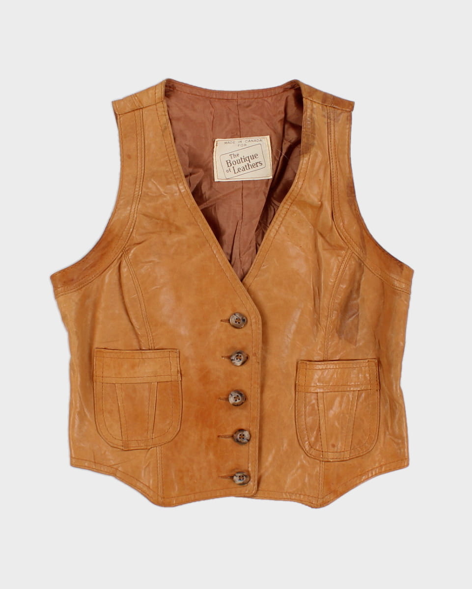 Vintage Boutique Of Leathers Waistcoat - S