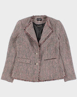 Karl Lagerfeld Pink Tweed Fitted Blazer - UK 10