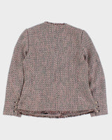 Karl Lagerfeld Pink Tweed Fitted Blazer - UK 10