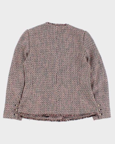 Karl Lagerfeld Pink Tweed Fitted Blazer - UK 10