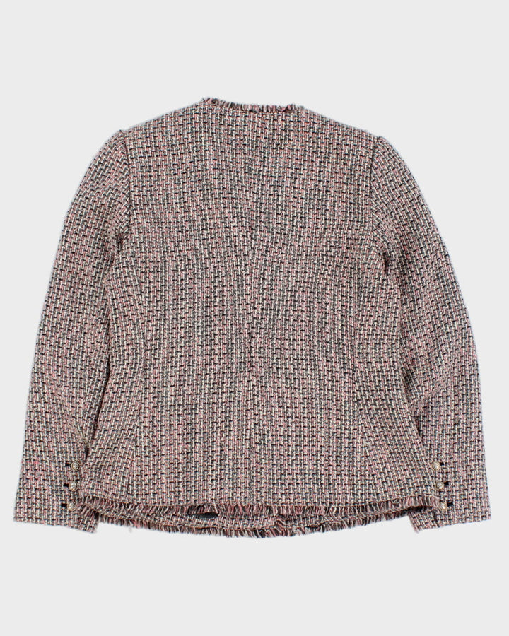 Karl Lagerfeld Pink Tweed Fitted Blazer - UK 10