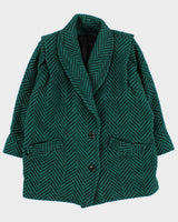 Vintage 80s Collection Elegante Thick Green Coat - L