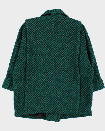Vintage 80s Collection Elegante Thick Green Coat - L