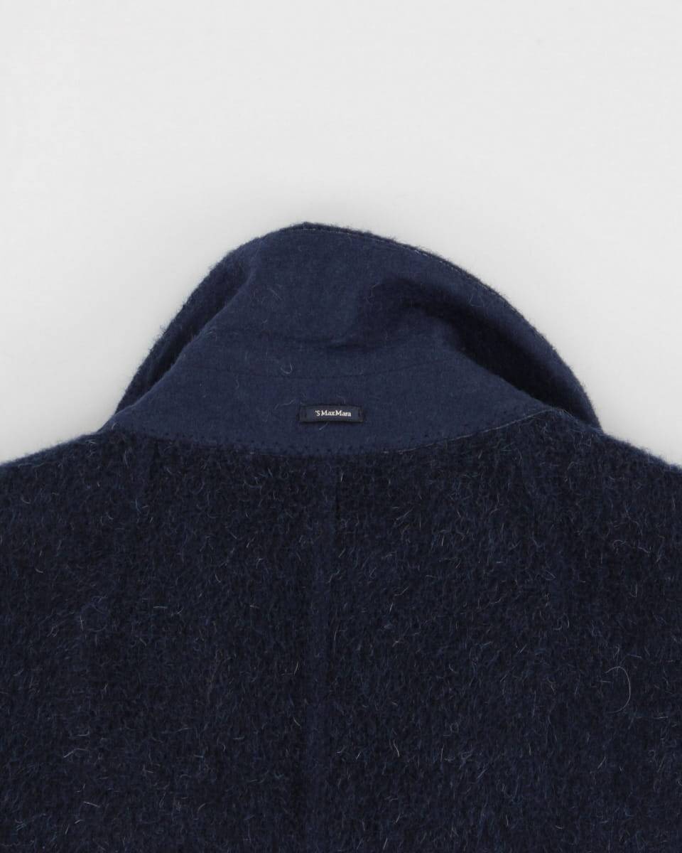 'S MaxMara Women's Navy Wool Coat - S