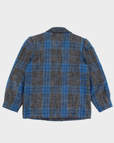 Vintage 80s Linda Blue Checked Blazer - S