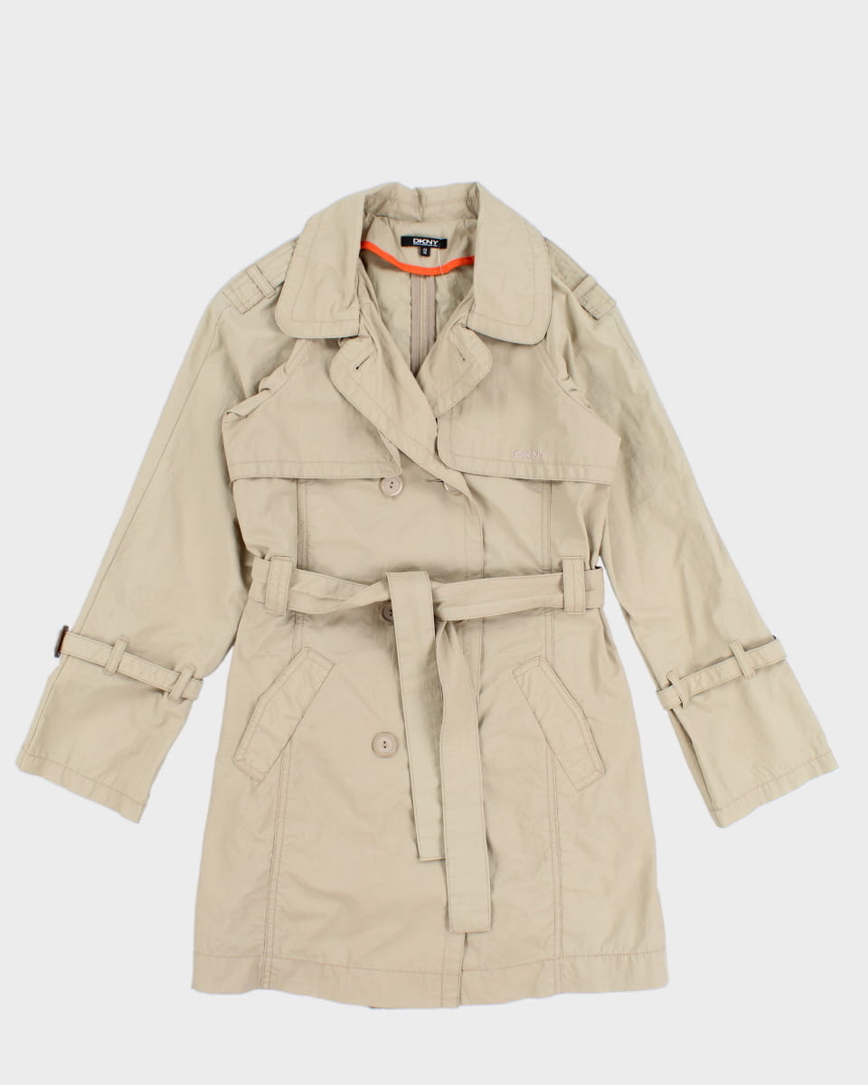 DKNY Beige Coloured Thin Feel Coat - XS