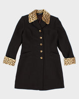 Abitale Wool Blend Leopard Print Coat - S