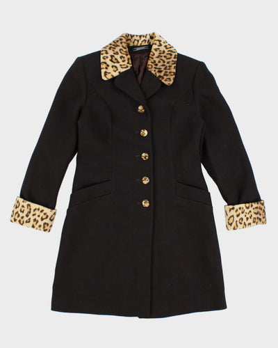 Abitale Wool Blend Leopard Print Coat - S