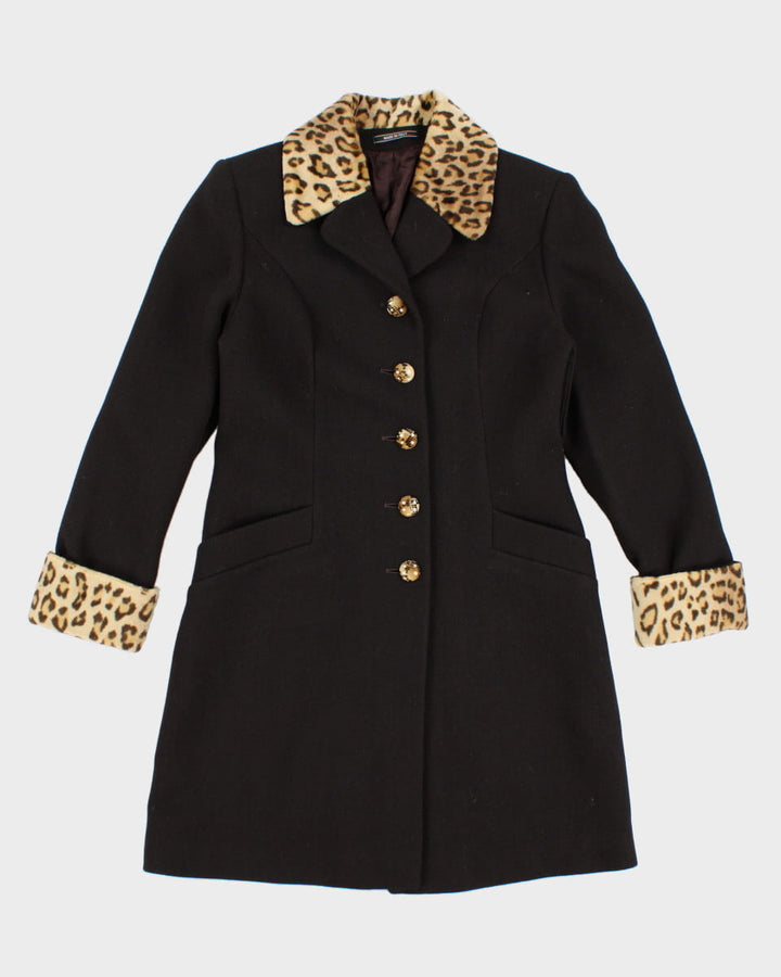 Abitale Wool Blend Leopard Print Coat - S