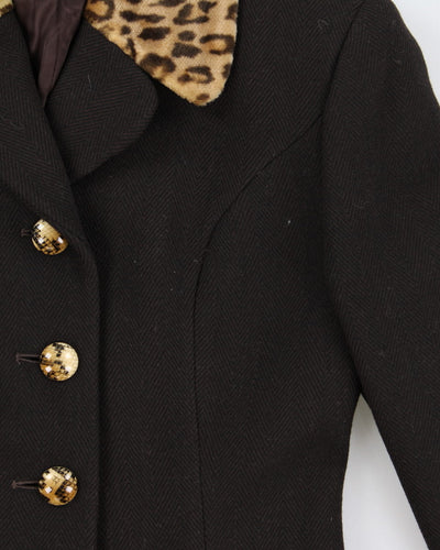 Abitale Wool Blend Leopard Print Coat - S