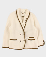 Vintage Geiger Cream Wool Coat - L