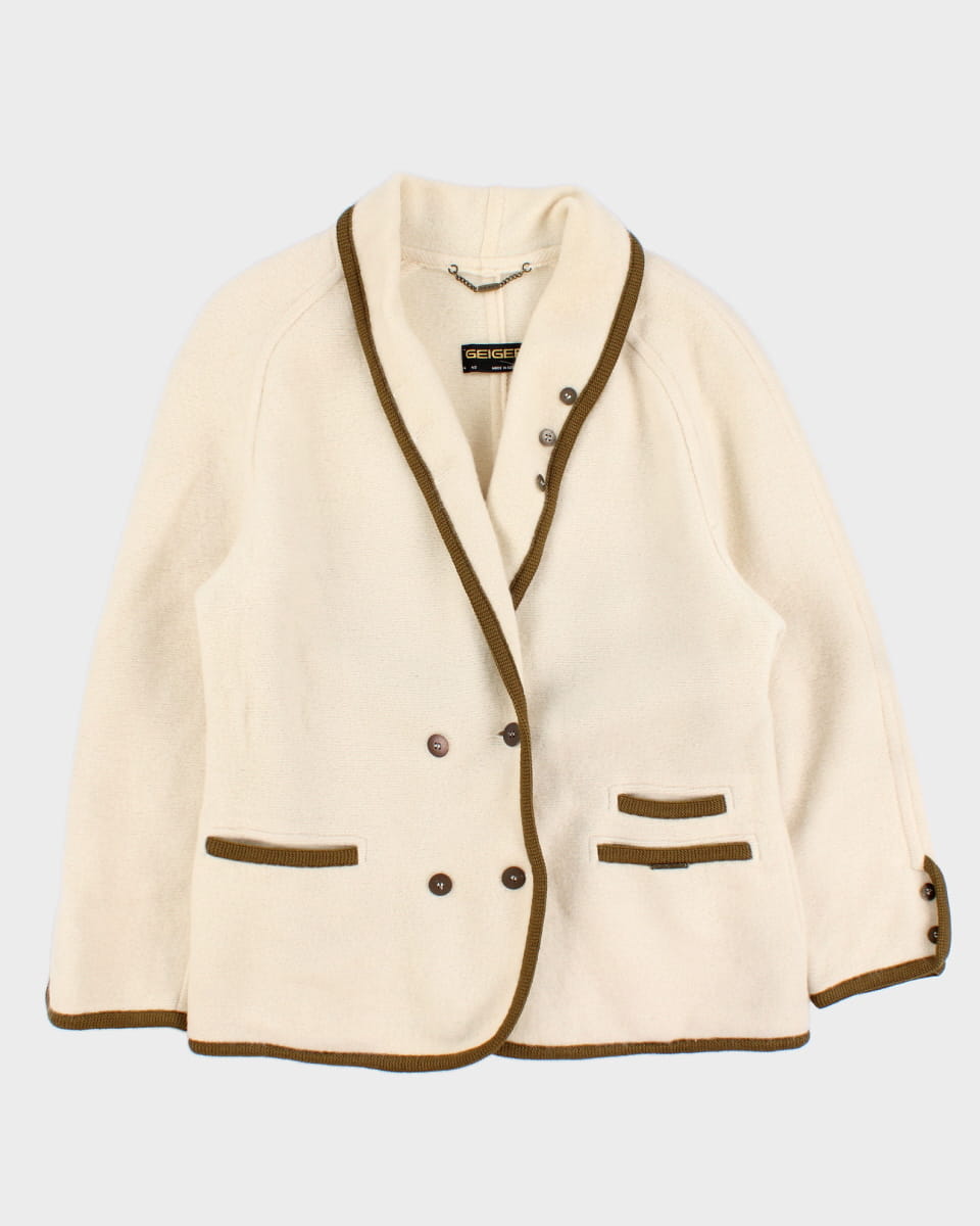 Vintage Geiger Cream Wool Coat - L