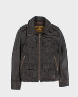 Superdry Leather Motorcycle Jacket - S