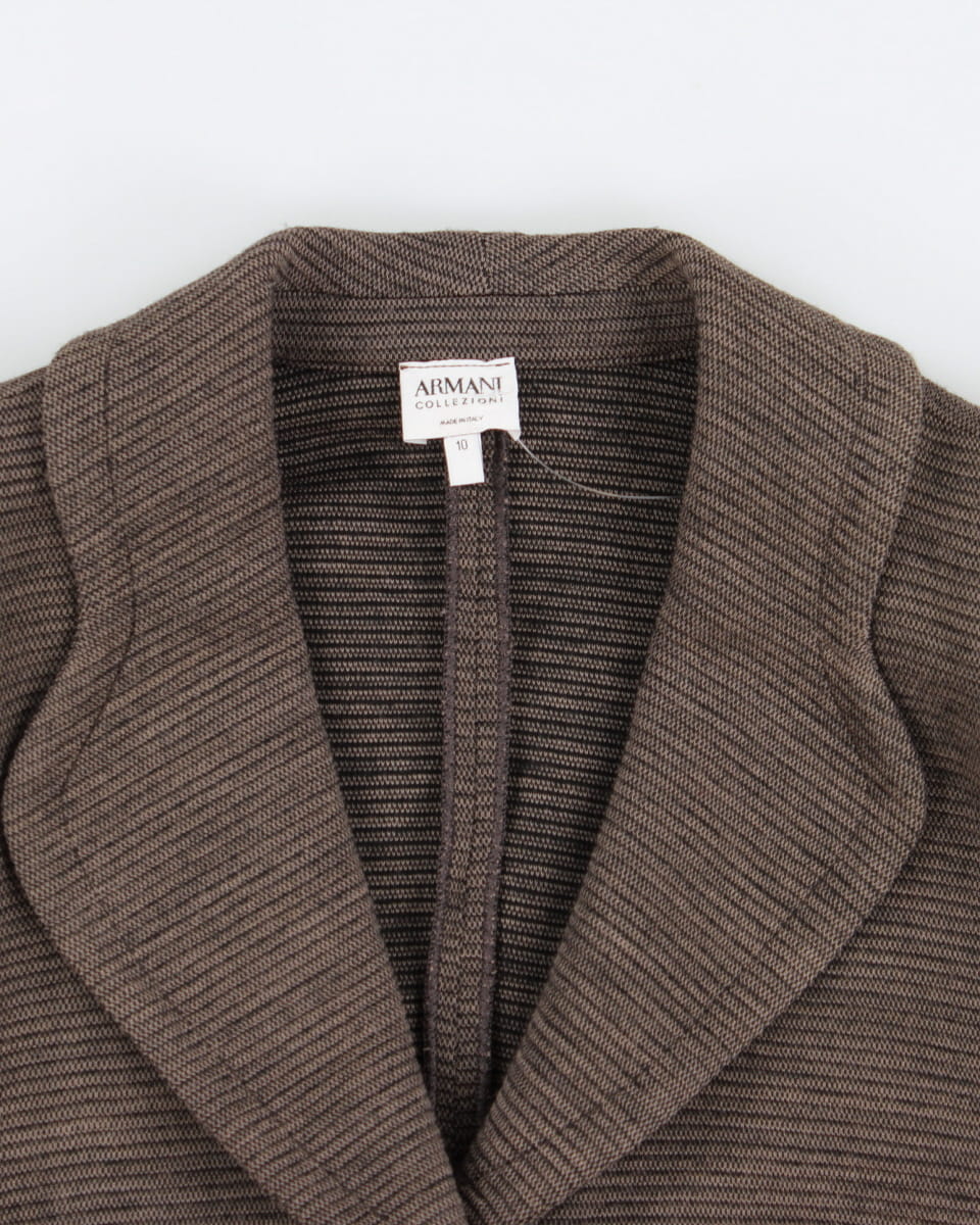 Vintage 90s Armani Collezioni Brown Ribbed Blazer - M