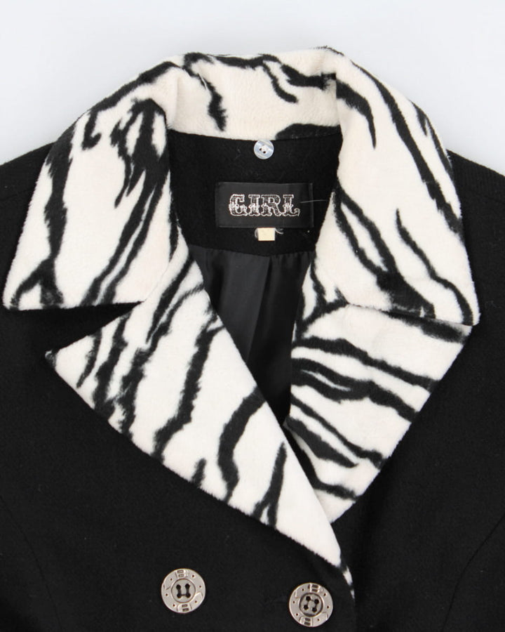 Vintage Girl Zebra Detailed Coat - M