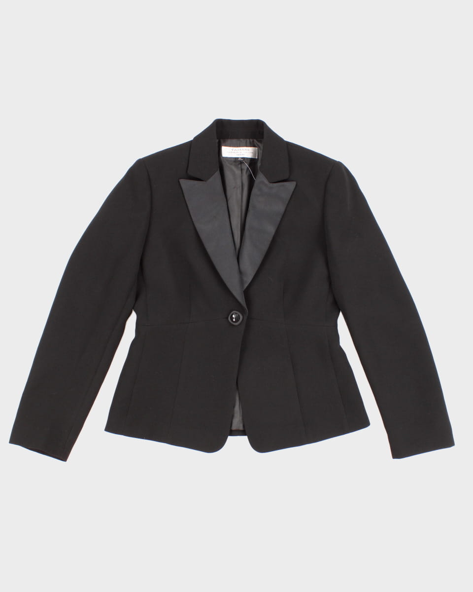 Vintage 90s Tahari By Arthur S. Levine Women's Black Fitted Blazer - S/M