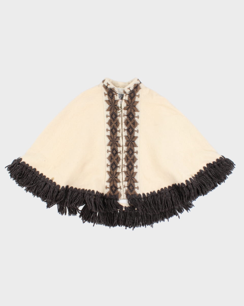 Vintage 19780s Icelandic Wool Poncho - M
