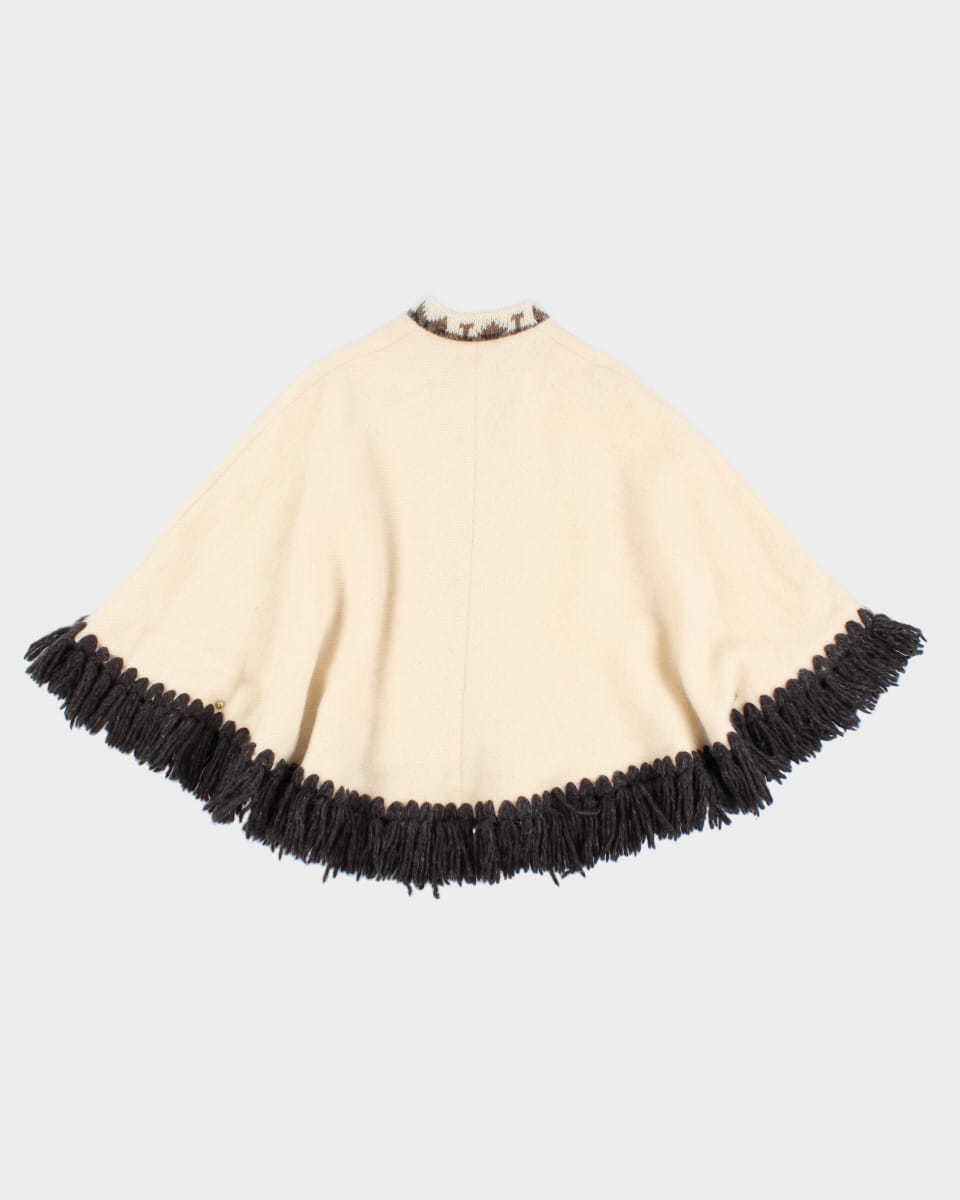 Vintage 19780s Icelandic Wool Poncho - M