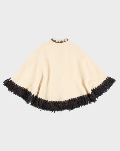 Vintage 19780s Icelandic Wool Poncho - M