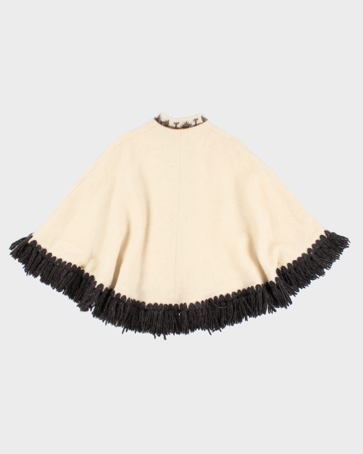 Vintage 19780s Icelandic Wool Poncho - M