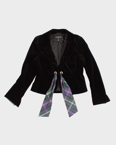 Escada Velvet Blazer With Tartan Belt - M