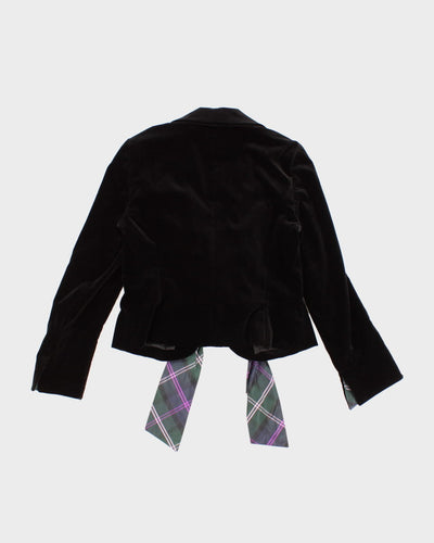 Escada Velvet Blazer With Tartan Belt - M