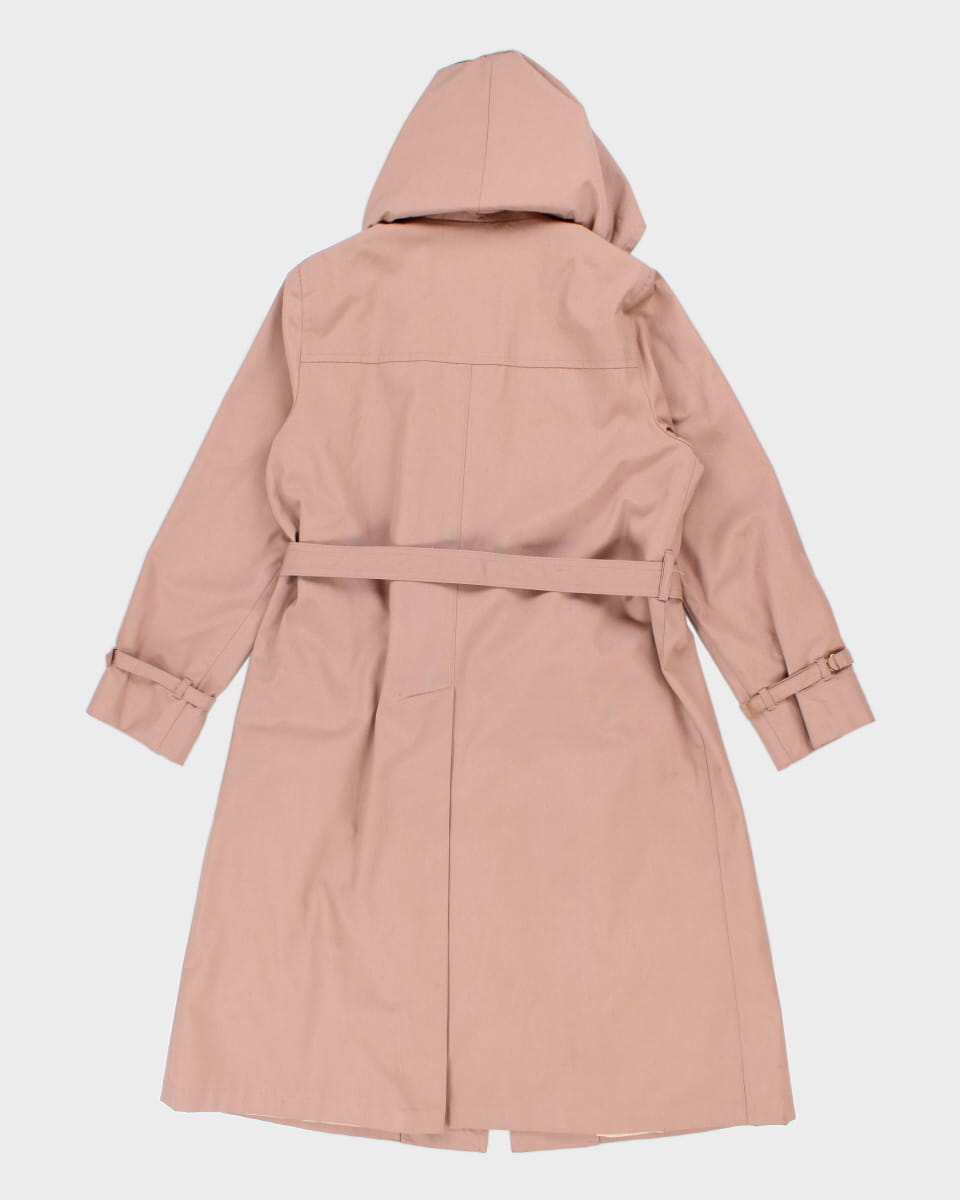 Vintage 80s London Fog Pink Hooded Coat - M