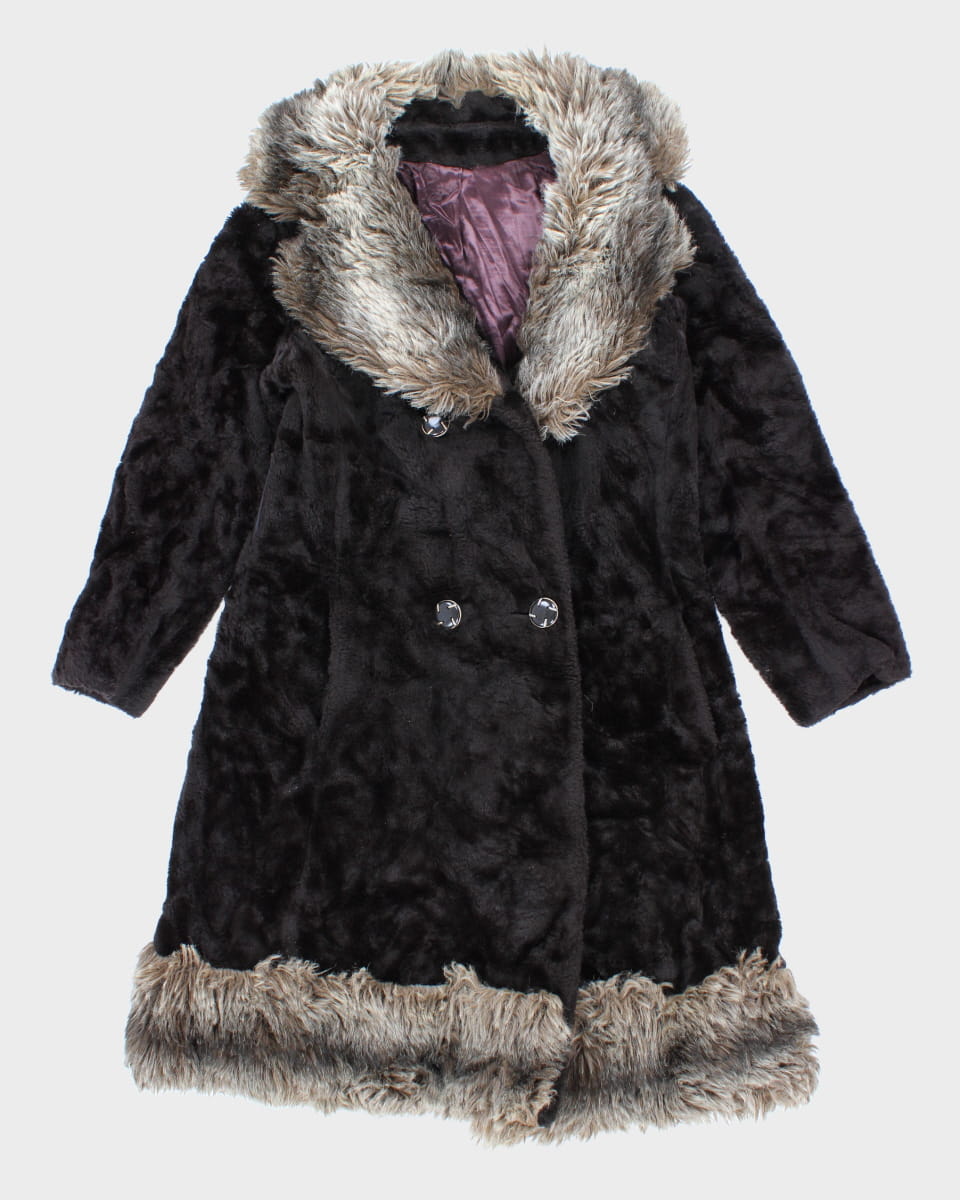 Vintage Faux Fur Coat - S