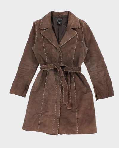 Vintage 90s Le Chateau Brown Suede Coat - XL