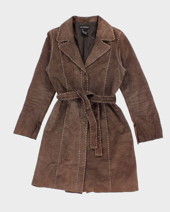 Vintage 90s Le Chateau Brown Suede Coat - XL