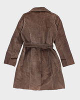 Vintage 90s Le Chateau Brown Suede Coat - XL